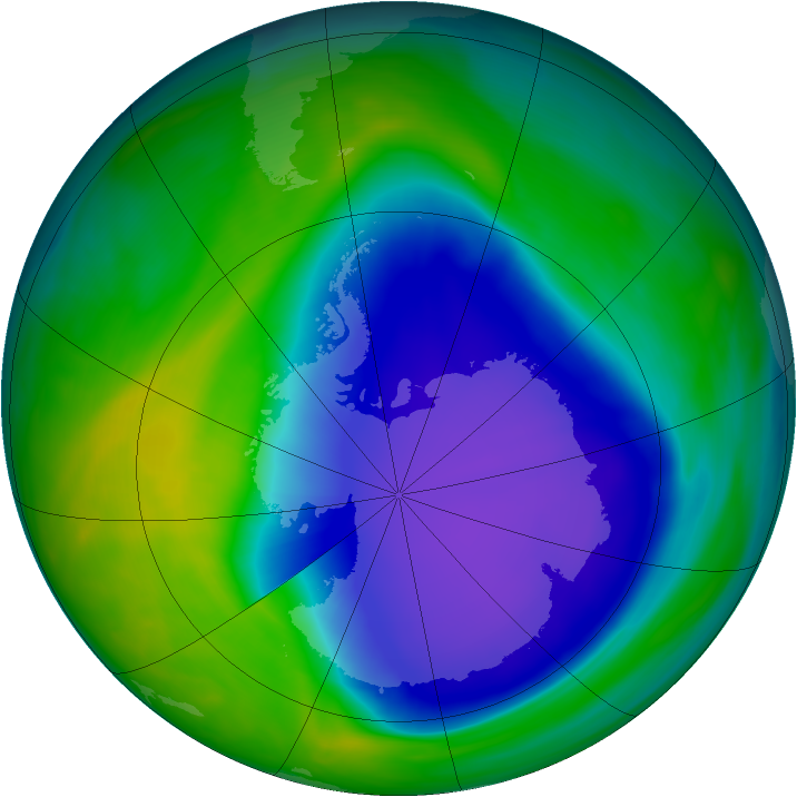 Antarctic ozone map for 02 November 2006